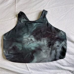 Athleta Tie Dye Hi Greenish Blue Neck Sports Bra 2X